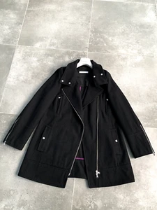 Women's MARELLA MAX MARA Wool Biker Coat Long Jacket UK 16 US 12 EU 44 IT 48 L - Picture 1 of 24