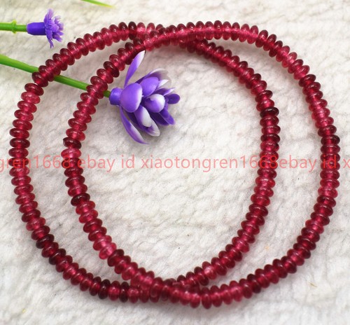 VALENTINO Bracciale elastico perline rondelle gemme giada rossa 2 pezzi 2x4 mm nuovo moda grazioso 7 5"