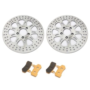 11.8" Spoke Front Brake Rotors & Pads Touring Street Glide Road King FLHT FLHTCU - Bild 1 von 8