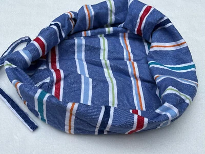 Pottery Barn Kids REVESTIMIENTO MEDIANO AZUL A RAYAS PARA CESTAS 9” X 10” Foto 1 de 4