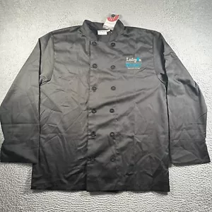Chef Works Jacket Large Black Kitchen Work Uniform Coat Lubys Employee Cook NWT - Picture 1 of 10