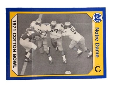 Excellent: Vintage 1990 Collegiate Collection Notre Dame 1971 Cotton Bowl Card - Image 1 of 2