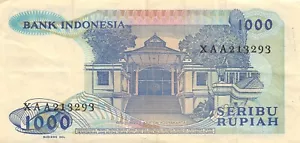Indonesia 1000** Rupiah 1987 Series XAA Circulated Banknotes MeC1 - Picture 1 of 2