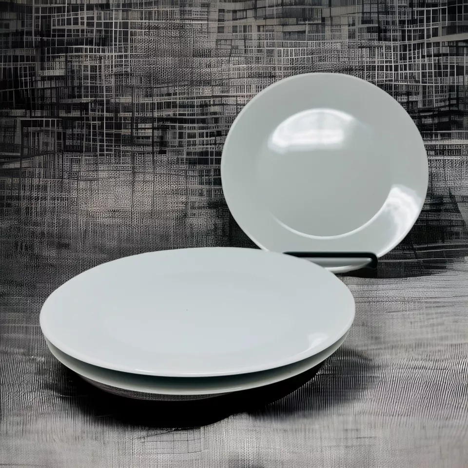 Set 3 IKEA Skyn All White SALAD/Dessert Plates 7 7/8" Round #21986 NEW - Image 1 of 4
