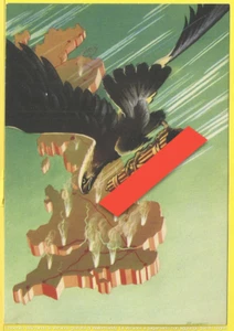 cartolina ARMA AERONAUTICA - Aquila con Fascio che bombarda l'Inghilterra - WW2+ - Imagen 1 de 2