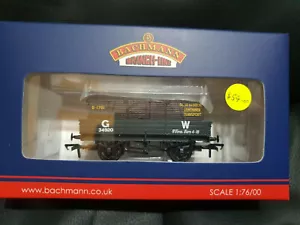 Bachmann 37-936 vagón de 3 tablones GWR gris con contenedor marrón BD GWR NUEVO EN CAJA - Imagen 1 de 3