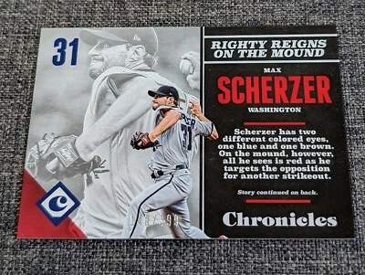 2017 Panini Chronicles - Blue #28 Max Scherzer 140/399 Nationals Cy Young Legend - Image 1 of 3