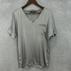 Single XS Gris 100% Seda Top Minimalista Silencioso Lujo Borde Crudo Cápsula Lujo Básico - Imagen 1 de 8