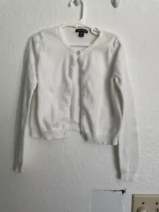 George Little Girls Cardigan. Long Sleeves. Size:6.-6X. Color:white. - Picture 1 of 10