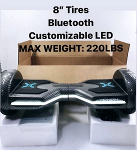 8" self balancing H1-CLIP Bluetooth speaker carbon fiber LED lights ⚫Eclipse - Picture 1 of 13