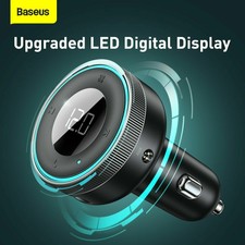 Baseus FM Transmitter Bluetooth 5.0 TF AUX Auto MP3 Player 2 USB KFZ Ladegerät