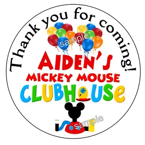 PEGATINAS ETIQUETAS PARA TUS FAVORES DE FIESTA DE CUMPLEAÑOS MICKEY MOUSE CLUBHOUSE FIESTA - Imagen 1 de 2