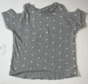 Preowned- Gap Kids Short Sleeve Polkadot Graphic T- Shirt Girls (Size S/6-7) - Picture 1 of 4