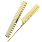  2 Pcs Heated Hair Rollers Hairdressing Comb Gold Vintage Barber Wide Tooth
