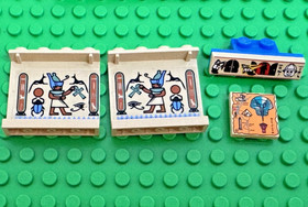 LEGO 5938  Misc Lot Adventurers Desert 1x4x3 Hieroglyph Oasis Ambush