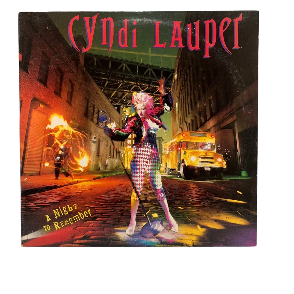 CYNDI LAUPER - A NIGHT TO REMEMBER - 1989 MEXICAN LP ALBUM + INNER SLEEVE - Image 1 of 4