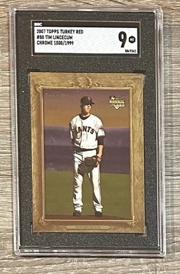 2007 Topps Turkey Red #88 Tim Lincecum Chrome Rookie #/1999 MINT SGC 9 - Image 1 of 2