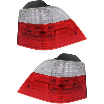 Halogen Tail Light Set For 2008 BMW 535xi Outer Clear & Red Lens w/ Bulbs 2Pcs - Image 1 of 4