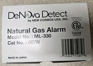 DeNova Detect Natural Gas Alarm - ML-330 - Battery operated -New - Picture 1 of 11