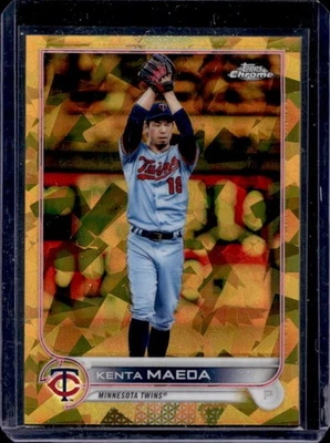 Topps 2022 cromo zafiro Kenta Maeda refractor oro #1/50 gemelos Foto 1 de 2