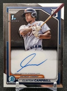 Clayton Campbell 1st Auto 2024 Bowman cromo #CPA-CCA Detroit Tigers - Imagen 1 de 7