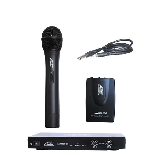 Audio2000'S 6023Q VHF Dual Channel Wireless Microphone System Combo - Image 1 of 1