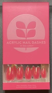 Red Aspen Press On Nails, Medium Almond, Optimistic Ollie - Picture 1 of 5