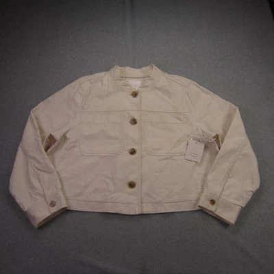 Chaqueta Lauren Conrad LC para mujer XXL crema utilitaria recortada informal sarga Foto 1 de 4