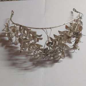 Diadem ca.100 Jahre alt ,Krone, Anstecker Silberhochzeit ,Handarbeit versilbert - Bild 1 von 13