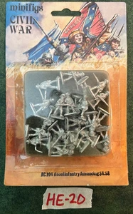 15mm Minifigs American Civil War Rebel Infantry Advancing Lot HE-20 - Picture 1 of 1