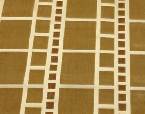 KNOLL LUXE GRAMERCY TUDOR CITY BROWN GEOMETRIC VELVET SQUARES FABRIC BY THE YARD - Picture 1 of 6