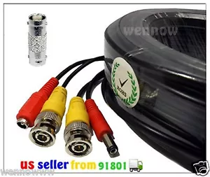 *Black 100ft Extension Power/Video Cable for Swann HD Security CCTV Systems Kit - Picture 1 of 3