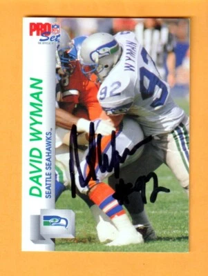 David Wyman Seattle Seahawks AUTO Signed 1992 Pro Set Stanford Cardinal Reno NV - Image 1 of 2