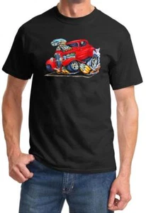 Ford Duece Coupe Hot Rod Cartoon Tshirt NEW FREE SHIPPING - Picture 1 of 11