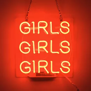 Red GIRLS GIRLS GIRLS Neon Sign Advertising Light Handcraft Artwork Nightlight - Picture 1 of 1