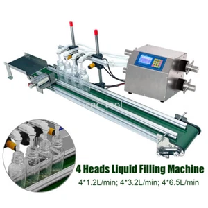Automatisches Förderband 4 Köpfe Flüssigkeitsfüllmaschine Flaschenfüller 110V/220V - Bild 1 von 18