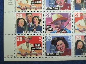 Doc Scott #2771-74 Country & Western Musik 29¢ 1993 Blatt mit 20 postfrisch OVP Sehr guter Erhaltungszustand - Bild 1 von 1