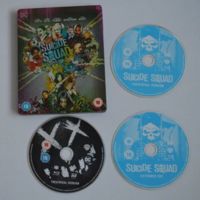 DC Suicide Squad Blu-Ray Steelbook + 3D (2016 David Ayer) Will Smith, Jared Leto - Image 1 of 2