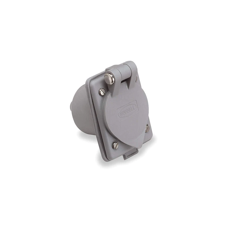 Flanged Inlet Receptacle, 15A, 5-15P, 125V - Image 1 of 1