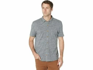 Lucky Brand Short Sleeve Linen Blend Button Down Shirt Grey Size L NWT - Picture 1 of 5