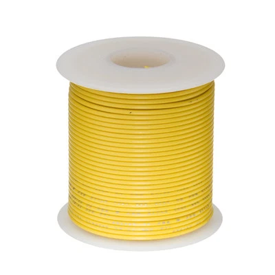 REMINGTON INDUSTRIES 16 AWG Gauge Solid Hook Up Wire Yellow 25 ft 0.0508" UL1007 300 Volts