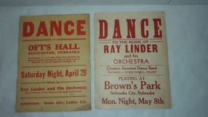 2 carteles de anuncios de baile de 1930, Big Band, Ray Linder y su orquesta - Imagen 1 de 12
