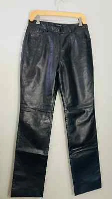 Gorgeous Kenneth Cole Black Leather Pants! Never Been Worn! - Image 1 of 4