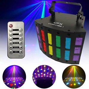 CFX COMVIBE 1 DISCO LIGHT - 3 IN 1 - LED DERBY, STROBE & UV - REMOTE - SEE VIDEO - Picture 1 of 14