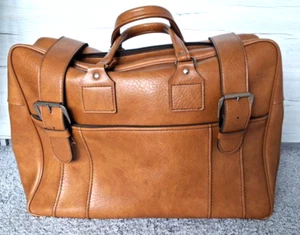 Original Vintage Reisetasche cognac braun 50 x 40 cm Schnell Verschluss - Bild 1 von 13