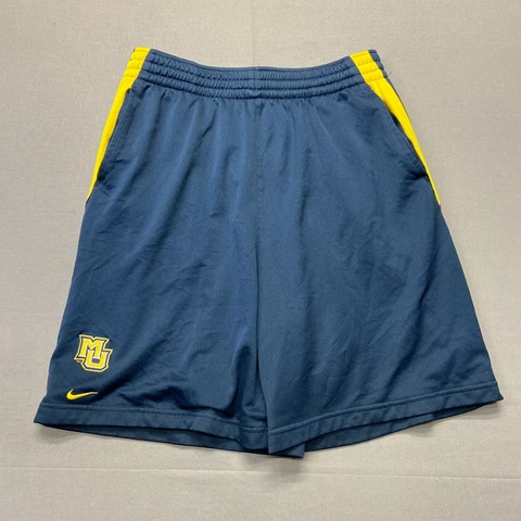Vintage Marquette Golden Eagles Shorts Mens Medium Blue Yellow Basketball Nike* Cover