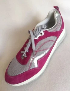 Earth Traveler Gray & Fuschia Pink Suede Sneakers sz 9 B - Picture 1 of 7
