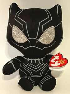 Peluche giocattolo TY Beanie Baby 6" Black Panther Marvel - Foto 1 di 12