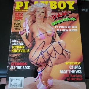 PAMELA ANDERSON SIGNED JULY 2001 PLAYBOY MAGAZINE JSA AUTHENTICATED AUTO SMUDGED - Picture 1 of 3