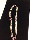 Freshwater Pearl Single Strand Necklace Rose Quartz Beads